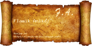 Flamik Anikó névjegykártya